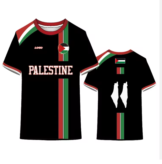''PALESTINE EMBLEM'NATIONAL STRIPE JERSEY